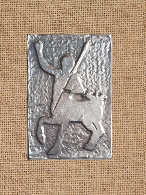Centauro Maschio - alluminio su juta, cm 25 x 32