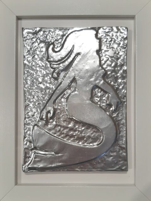 Sirena - alluminio in cornice bianca cm 15 x 20
