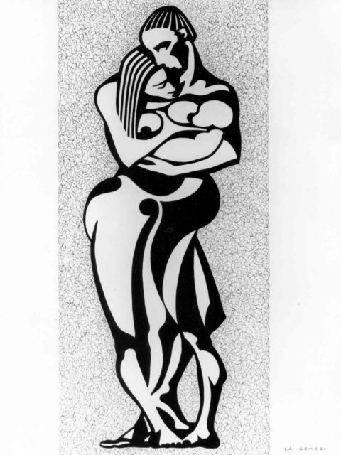 Orazio Bobbi - 
la Genesi -
china su cartoncino 1971
